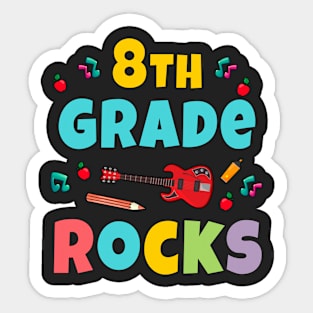 8th Grade Rocks 1st Day Of School Back to School Guitar Sticker